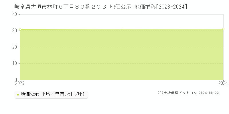 岐阜県大垣市林町６丁目８０番２０３ 公示地価 地価推移[2023-2024]