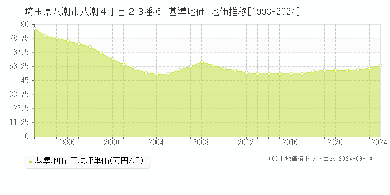 埼玉県八潮市八潮４丁目２３番６ 基準地価 地価推移[1993-2024]